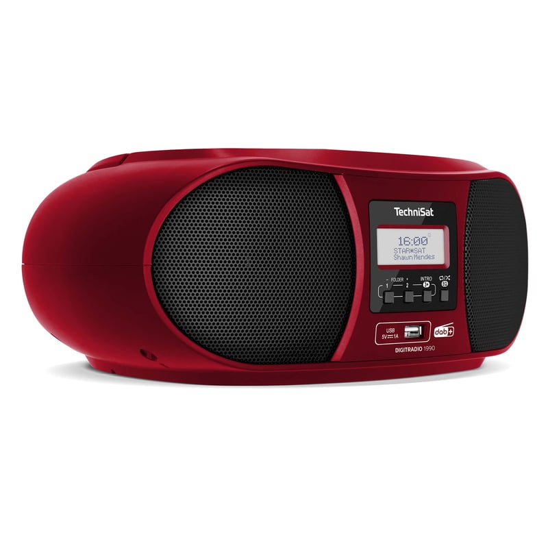 TechniSat DIGITRADIO 1990 DAB+/FM stereo boombox s CD playerom - crveni