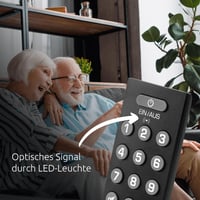 Univerzálny programovateľný diaľkový ovládač pre seniorov TechniSat ISIZAPPER – veľké tlačidlá, LED kontrolka, čierny 4
