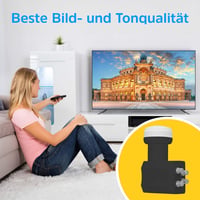 TechniSat Quad LNB pre 4 účastníkov s LTE filtrom – 4x digitálny Quattro Switch LNC, kryt odolný voči poveternostným vplyvom, 40 mm napájací vstup, čierny, pr 3