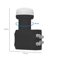 TechniSat Quad LNB pre 4 účastníkov s LTE filtrom – 4x digitálny Quattro Switch LNC, kryt odolný voči poveternostným vplyvom, 40 mm napájací vstup, čierny, pr 6