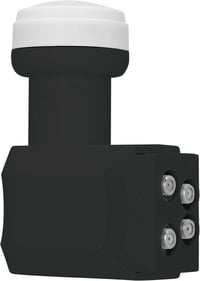 TechniSat Quad LNB pre 4 účastníkov s LTE filtrom – 4x digitálny Quattro Switch LNC, kryt odolný voči poveternostným vplyvom, 40 mm napájací vstup, čierny, pr 8