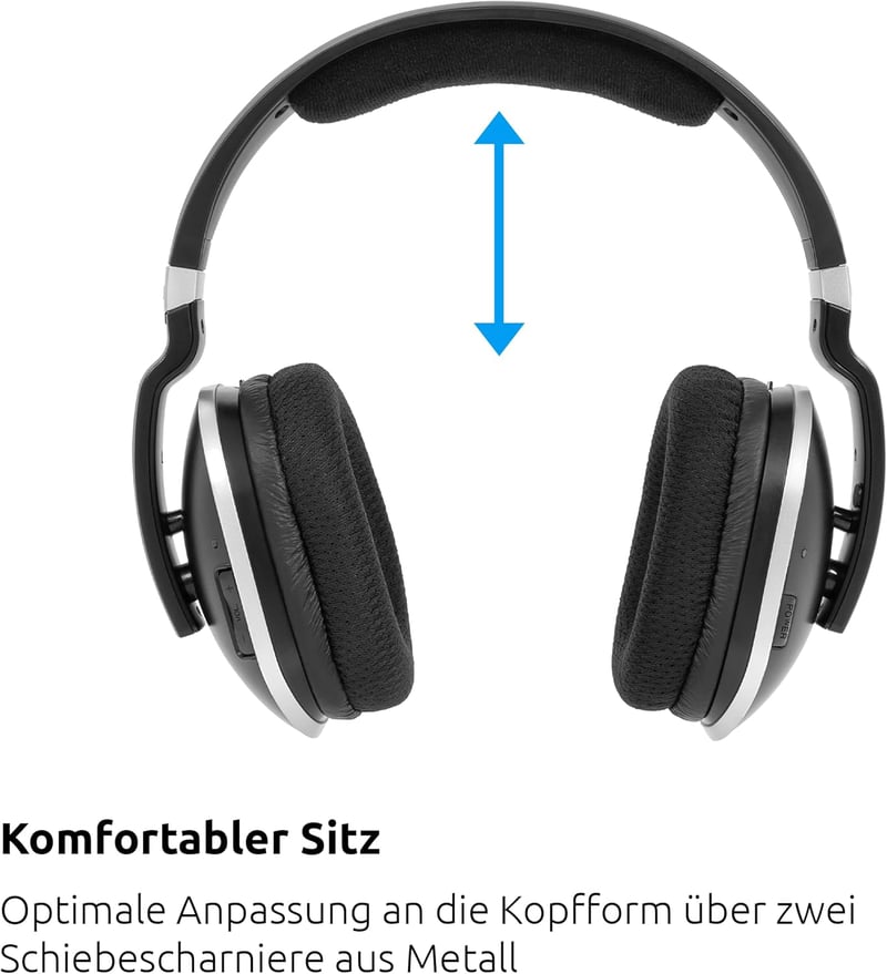 TechniSat STEREOMAN 2 V2 vezeték nélküli fejhallgató TV-hez és zenei rendszerekhez, dokkolóállomás, fekete - Headphones & Docking Station
