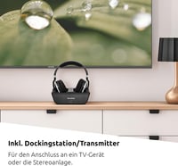 TechniSat STEREOMAN 2 V2 vezeték nélküli fejhallgató TV-hez és zenei rendszerekhez, dokkolóállomás, fekete - Headphones & Docking Station 2