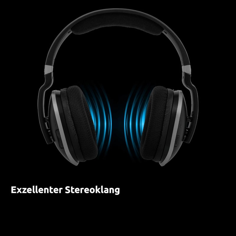 TechniSat STEREOMAN 2 V2 vezeték nélküli fejhallgató TV-hez és zenei rendszerekhez, dokkolóállomás, fekete - Headphones & Docking Station