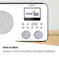 Prenosné internetové rádio TechniSat Viola 2 C IR – DAB+, FM, Wi-Fi, 6 cm farebný displej, budík, 3W RMS, batéria, biele 2