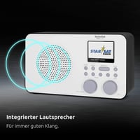 Prenosné internetové rádio TechniSat Viola 2 C IR – DAB+, FM, Wi-Fi, 6 cm farebný displej, budík, 3W RMS, batéria, biele 4