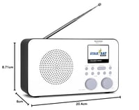 Prenosné internetové rádio TechniSat Viola 2 C IR – DAB+, FM, Wi-Fi, 6 cm farebný displej, budík, 3W RMS, batéria, biele 8
