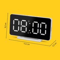 Digitálny budík TechniSat Viola AC-1 so 4,5-palcovým LCD displejom, biely, 15,2x8,2x4,3 cm, zobrazenie dátumu a teploty, USB nabíjačka, H 7