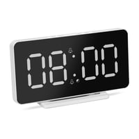 Digitálny budík TechniSat Viola AC-1 so 4,5-palcovým LCD displejom, biely, 15,2x8,2x4,3 cm, zobrazenie dátumu a teploty, USB nabíjačka, H 1
