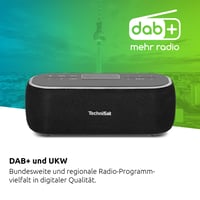 Prenosný Bluetooth reproduktor TechniSat VIOLA BT 1 s digitálnym rádiom DAB+, FM, LCD, budíkom, funkciou handsfree, AUX, USB-C, 6 W, čierna/sivá 2