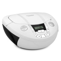 TechniSat Viola CD-1 Radio portabil stereo CD Boombox, radio FM, Bluetooth, 2x1W, radio pentru copii, alimentare la rețea și baterii, alb 1