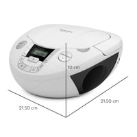 TechniSat Viola CD-1 Radio portabil stereo CD Boombox, radio FM, Bluetooth, 2x1W, radio pentru copii, alimentare la rețea și baterii, alb 8