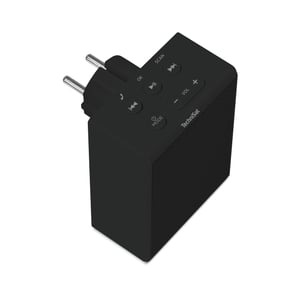 TechniSat Viola utični radio – kompaktni FM radio za utičnicu, Bluetooth, hands-free pozivi, 30 memorijskih mjesta, zvučnik od 1,5 W, crni