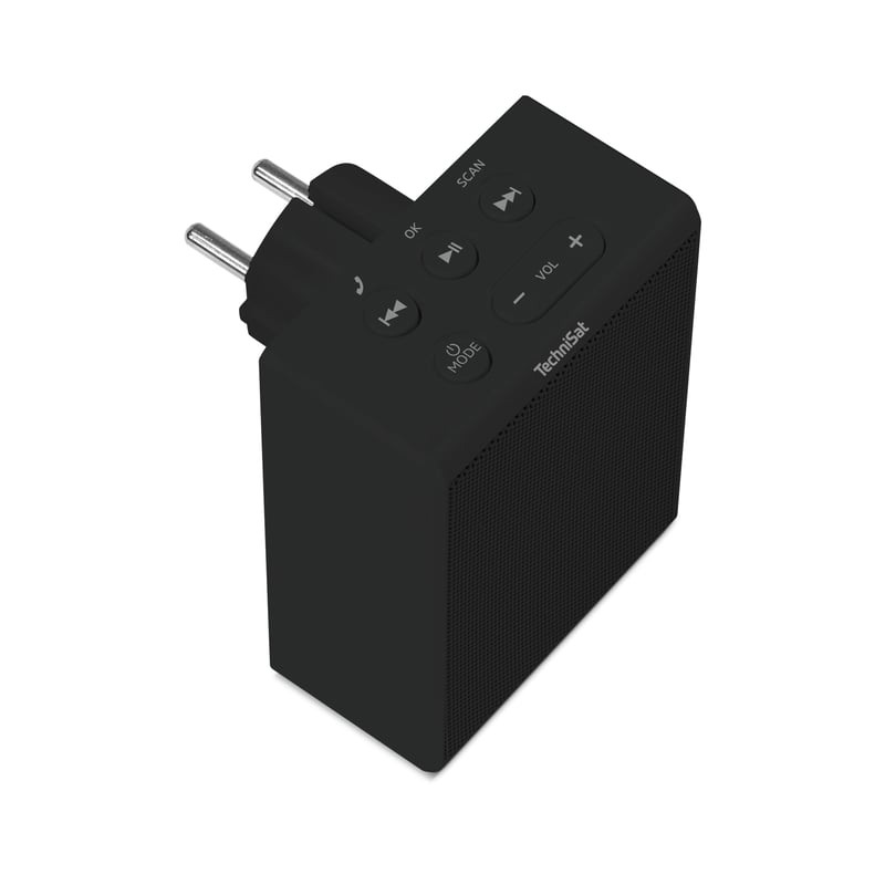 Zásuvkové rádio TechniSat Viola – kompaktné FM rádio do zásuvky, Bluetooth, hands-free, 30 predvolieb, 1,5 W mono reproduktor, čierne