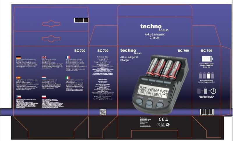 Technoline BC-700 Akkumulátor Töltő Német Verzió - BC 700 set without batteries
