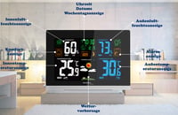 Meteorologická stanica Technoline WS 6462 – Vnútorná a vonkajšia teplota, vlhkosť, barometrický tlak, farebný displej, rádiom riadené hodiny, fázy mesiaca, lesklý povrch 3
