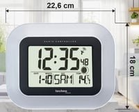 Technoline WS 8005 DCF77 radio zidni sat s unutarnjim termometrom, datumom, mjesečevim mijenama, budilicom i velikim LCD zaslonom, 12/24h, srebrni 3