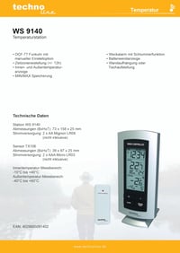 Technoline WS 9140-IT Rádiós Időjárásállomás Ezüst - Beltéri és Kültéri Hőmérő - Single 3