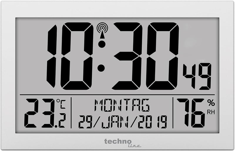 Technoline WS8016 Vezeték nélküli falióra hőmérővel, ezüst, 225x143mm - Silver