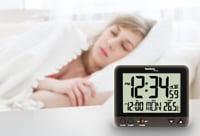 Ceas deșteptător radio-controlat Technoline WT 195 cu afișaj al temperaturii, setare automată a orei, funcție de amânare (snooze), lumină de veghe, afișaj LCD mare, calendar, negru 2