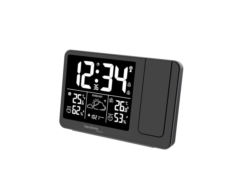 Technoline WT 548 projektorski radijski budilnik s vanjskim senzorom, meteorološka stanica, DCF, temperatura i vlažnost, USB punjenje, 2 alarma, projekcija