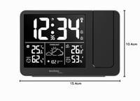 Technoline WT 548 projektorski radijski budilnik s vanjskim senzorom, meteorološka stanica, DCF, temperatura i vlažnost, USB punjenje, 2 alarma, projekcija 6