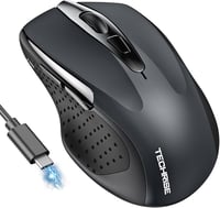 TechRise Bluetooth Vezeték Nélküli Egér 2.4G BT 5.0 4800 DPI Ergonomikus Töltöthető 1