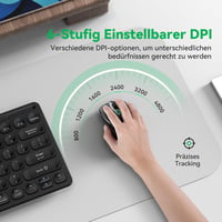 TechRise Bluetooth Vezeték Nélküli Egér 2.4G BT 5.0 4800 DPI Ergonomikus Töltöthető 4