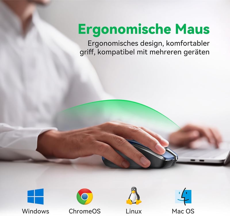 TechRise Bluetooth Vezeték Nélküli Egér 2.4G BT 5.0 4800 DPI Ergonomikus Töltöthető