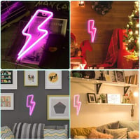 TECHSHARE Neon LED Villám Fali Lámpa, USB/Akkumulátor Üzemeltetésű, Rózsaszín 6