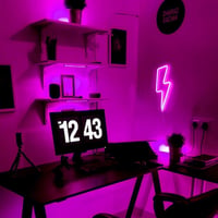 TECHSHARE Neon LED Villám Fali Lámpa, USB/Akkumulátor Üzemeltetésű, Rózsaszín 3