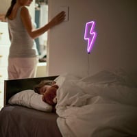 TECHSHARE Neon LED Villám Fali Lámpa, USB/Akkumulátor Üzemeltetésű, Rózsaszín 2