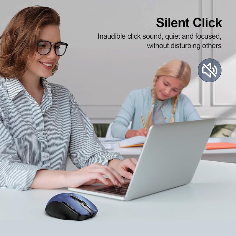 TECKNET 2.4G Wireless Ergonomikus Egér Újratölthető 6 Gomb 4000 DPI Laptop PC