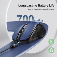 TECKNET 2.4G Wireless Ergonomikus Egér Újratölthető 6 Gomb 4000 DPI Laptop PC 2