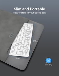 TECKNET 2.4G Wireless Kompakt Billentyűzet Médiagombokkal, Ultra Vékony, 12 Hónapos Akkumulátor, PC/Laptop/TV Kompatibilis - Fehér 8