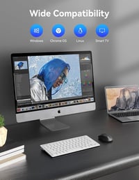 TECKNET 2.4G Wireless Kompakt Billentyűzet Médiagombokkal, Ultra Vékony, 12 Hónapos Akkumulátor, PC/Laptop/TV Kompatibilis - Fehér 9