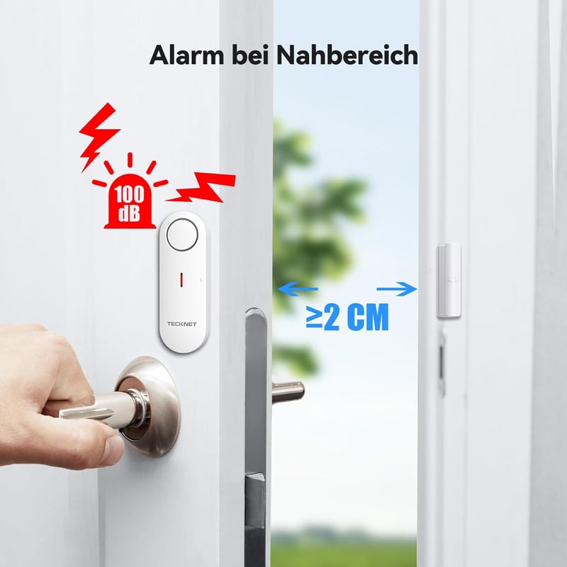 TECKNET Ajtó és Ablak Riasztó Rendszer 6 db Vezeték Nélküli Szenzorral