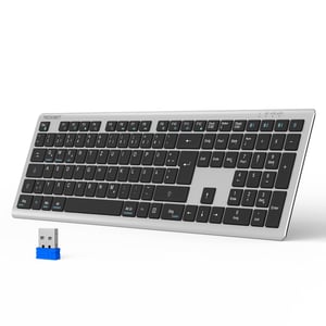 TECKNET Bluetooth tipkovnica bežična, punjiva za 4 uređaja, njemački QWERTZ raspored