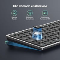 TECKNET Bluetooth Billentyűzet Vezeték Nélküli Újratölthető Windows Android TV Olasz QWERTZ 5