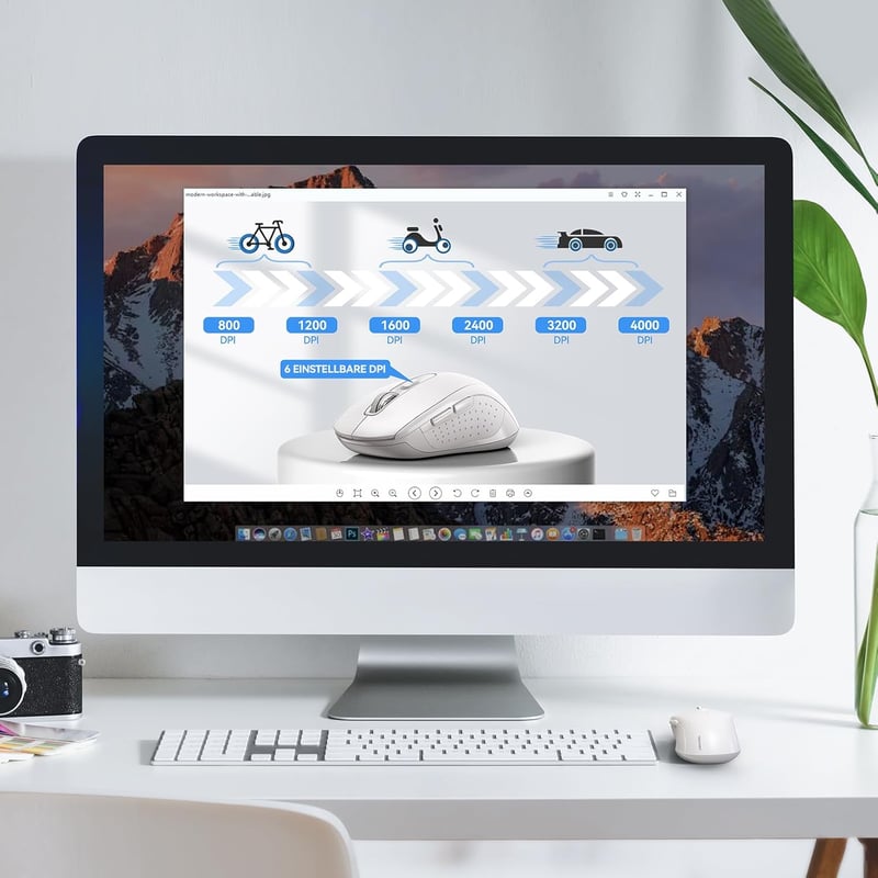 TECKNET Bluetooth Egér 4000 DPI Tri-Mode Vezeték Nélküli Egér Laptophoz PC-hez