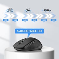 TECKNET Bluetooth Egér 4000 DPI Tri-Mode Vezeték Nélküli Egér Laptophoz PC-hez 3