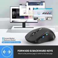 TECKNET Bluetooth Egér 4000 DPI Tri-Mode Vezeték Nélküli Egér Laptophoz PC-hez 6