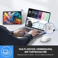 TECKNET Bluetooth Egér 4000 DPI Tri-Mode Vezeték Nélküli Egér Laptophoz PC-hez 2