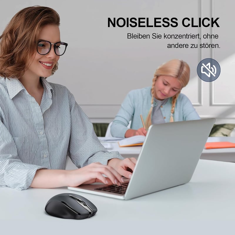 TECKNET Bluetooth Egér 4800 DPI Vezeték Nélküli Ergonomikus Csend Mód Laptop PC Mac