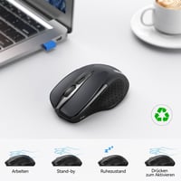 TECKNET Bluetooth Egér 4800 DPI Vezeték Nélküli Ergonomikus Csend Mód Laptop PC Mac 7