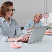 TECKNET Bluetooth vezeték nélküli egér, újratölthető, tri-mode, 4800 DPI, csendes - rózsaszín 5