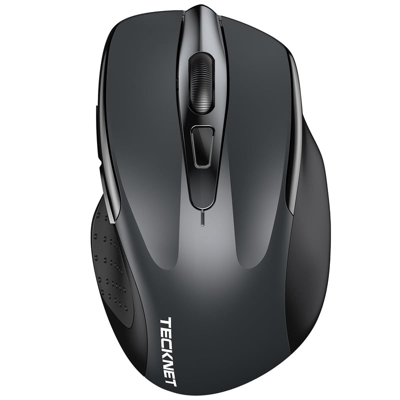 TECKNET Bluetooth ergonomski miš, trostruki način rada (BT 5.0/3.0 + 2.4G), tih, 4800 DPI
