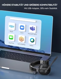 TECKNET Bluetooth Headset Mikrofonnal és USB Adapterrel, Zajszűrés, 70 Óra Beszélgetési Idő 5
