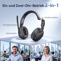 TECKNET Bluetooth náhlavná súprava s mikrofónom, V5.4, 2 v 1 mono/stereo, 65+ hodín výdrže batérie, s USB-A prijímačom, pre kancelársku a domácu prácu 3