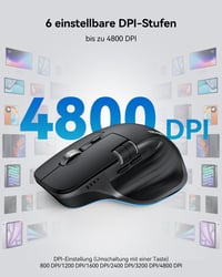 TECKNET Bluetooth Vezeték Nélküli Egér BT 5.0 Ergonomikus 4800 DPI Csendesen Működő 7